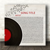Half Record & Music Notes Square Any Song Lyric Personalised Music Art Print