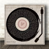 Heart Vinyl Record & Needle Square Any Song Lyric Personalised Music Art Print