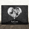 Landscape Black Heart Wedding Photo Any Text Any Song Lyric Wall Art Print