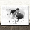 Landscape Smudge White Grey Wedding Photo Any Song Lyric Wall Art Print