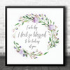 Beyonce Blue Lilac Floral Wreath Square Music Song Lyric Wall Art Print