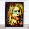 Nirvana Smells Like Teen Spirit Kurt Cobain Abstract Wording Music Song Lyric Art Print