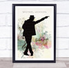 Michael Jackson Billie Jean Silhouette Music Symbols Music Song Lyric Wall Art Print