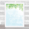 Elbow One Day Like This Watercolour Botanical Music Song Lyric Wall Art Print