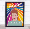 David Bowie Starman Psychedelic Swirl Music Song Lyric Wall Art Print