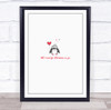 All I Want For Christmas Is You Cute Penguin Christmas Wall Art Print
