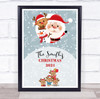 Personalised Family Name Snow Cartoon Characters Christmas Event Sign Print