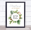 Personalised Christmas at House Number Wreath Event Sign Wall Art Print