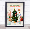 Personalised Family Name Christmas Tree Event Sign Wall Art Print