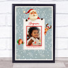 Personalised Photo Grey Snow Christmas Event Sign Wall Art Print