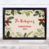 Personalised Family Name Nature   Christmas Event Sign Print