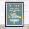 Personalised Easter Bunny Laying On Egg Please Stop Here Event Sign Print