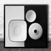 Still Life Yin Yang Plate Bottle Shapes B&W Yin-Yang Porcelain Square Art Print