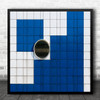 Abstract Architecture Tetris Wall White And Blue Square Wall Art Print