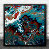 Colour Structures Abstract Marble Water Painting Square Wall Art Print