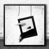 Still Life Concept Broken Frame Pouring Soil Square Wall Art Print