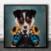 Animal Fine art Portrait Floral Fancy Dress Square Wall Art Print