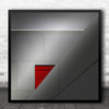 Abstract Architecture Window Wall Triangle Shapes Red Grey Square Wall Art Print