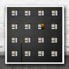 Architecture Abstract Facade Windows Frames Yellow Gold Golden Square Art Print