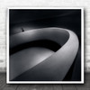 Architecture Woman Alone Curved B&W Shapes Geometry Creative Edit Square Print