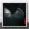 Architecture Abstract Red Curves Shapes Graphic Metal Square Wall Art Print