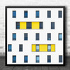 Abstract Geometry Yellow Wall Facade Windows Graphic Square Wall Art Print