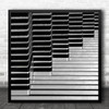 Abstraction Abstract Handrail Modern Black And White Square Wall Art Print