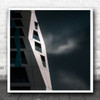 Abstract Architecture Shapes Clouds Sky Green Light Square Wall Art Print