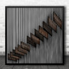 Abstract Minimalism Lines Modern Brown Simple Beams Square Wall Art Print