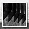 Architecture Abstract Lines Building Shadow Black Square Wall Art Print