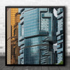 Architecture Abstract Modern Shapes Colour Urban Square Wall Art Print