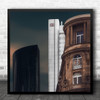 Architecture Abstract Old New Buildings Contrast Square Wall Art Print