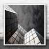 Abstract Building Looking Up Aerial View Window Square Wall Art Print