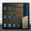 Architecture Building Wall Facade Copper Corner Square Wall Art Print