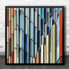 Colourful Abstract Architecture Geometry Shapes Square Wall Art Print