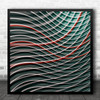 Abstract Lines Crossing Woven Red White Green Square Wall Art Print