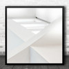 White Abstract Architecture Minimal Building Square Wall Art Print