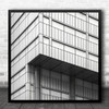 Black And White Abstract Side Of Building Square Wall Art Print