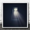 Light Glaring Isolated Room Man In Room Square Wall Art Print