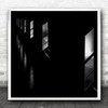 Abstract Dark Windows Geometric Shape Square Wall Art Print