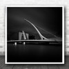 Harp Symphony Black And White Bridge Square Wall Art Print