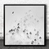 Palm Trees Bird Hope Freedom Free Fog Mist Haze Minimalism Square Wall Art Print