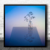 Pastel Colors Reflection Vase Table Still Life Blue Twig Square Wall Art Print