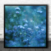 Flower Flowers Macro Blue Bokeh Flora Floral Serenity Square Wall Art Print