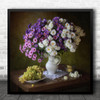 Summer Bouquet Blossom Flower Vase Grapes Fruit Square Wall Art Print