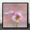 Pink Japanese Anemone Still Life Blur Flowers Square Wall Art Print