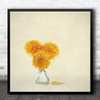 Still Life Flower Bouquet Yellow Hydrangeas Square Wall Art Print