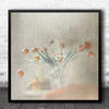 Flowers Drooping Rain Pastel Colours Square Wall Art Print