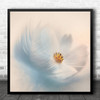 White Flower Petals Blossom Blur Square Wall Art Print