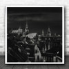 Bruges Roof Belgium Rooftops Roofs Cathedral Church Cityscape Square Art Print